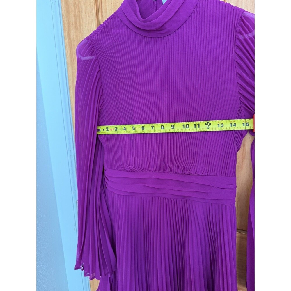 Milly Rosemary Mini Dress in Pleated Chiffon Knee Length Dress Size 4 MSRP $450 - Picture 7 of 8